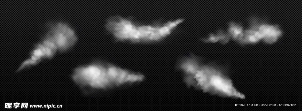 逼真的白色雾气烟雾