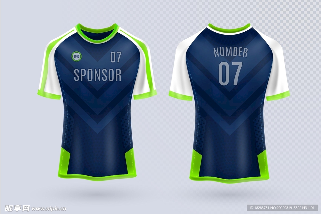 绿蓝运动员球衣
