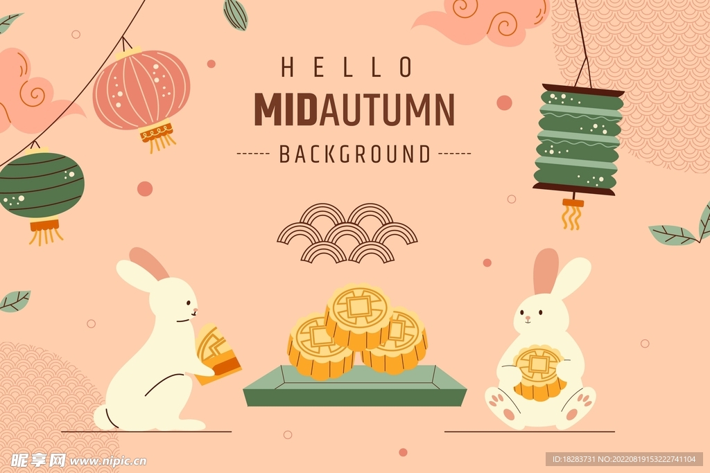 中国风中秋月饼月