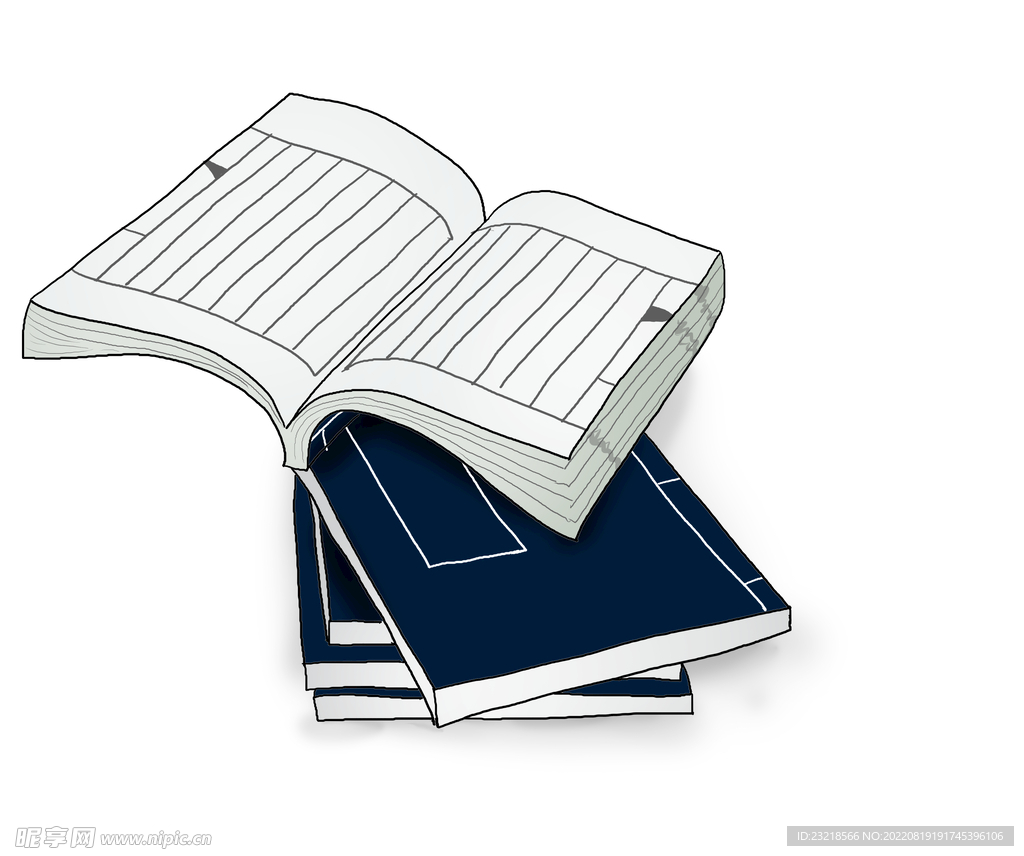 中国水墨手绘线装古书