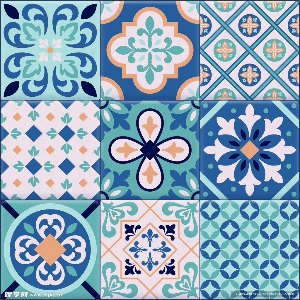 ai矢量方形花纹