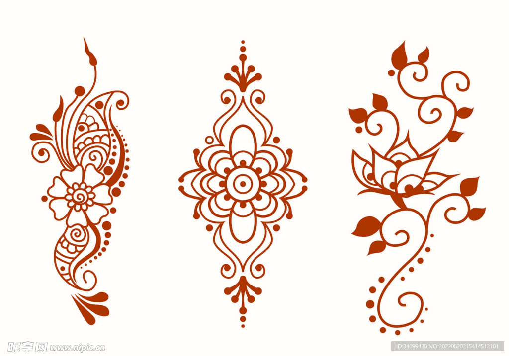 ai矢量花朵装饰图案