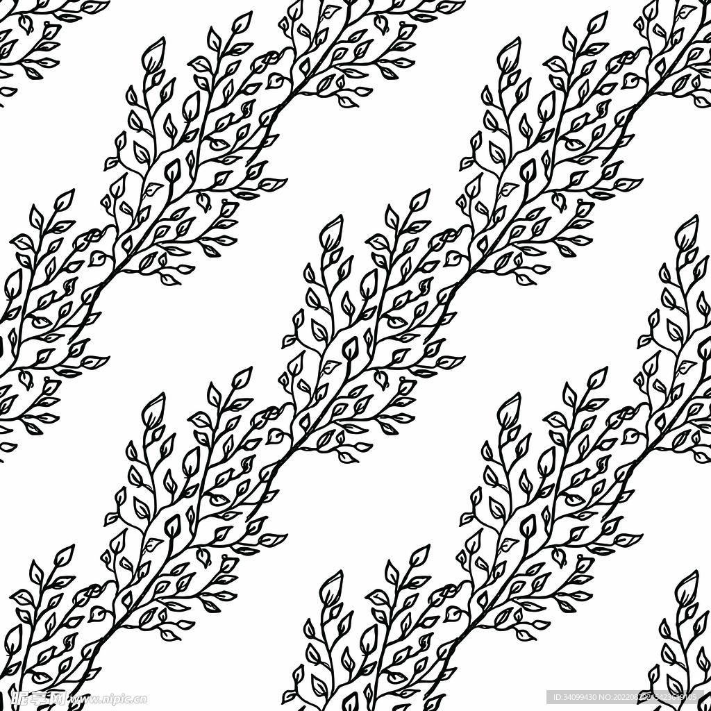 ai矢量枝叶图案