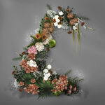 手绘秋色系婚礼花艺素材效果图