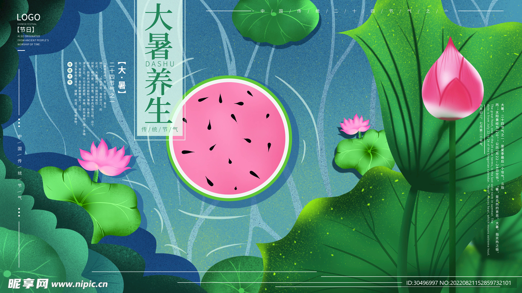 二十四节气大暑海报 