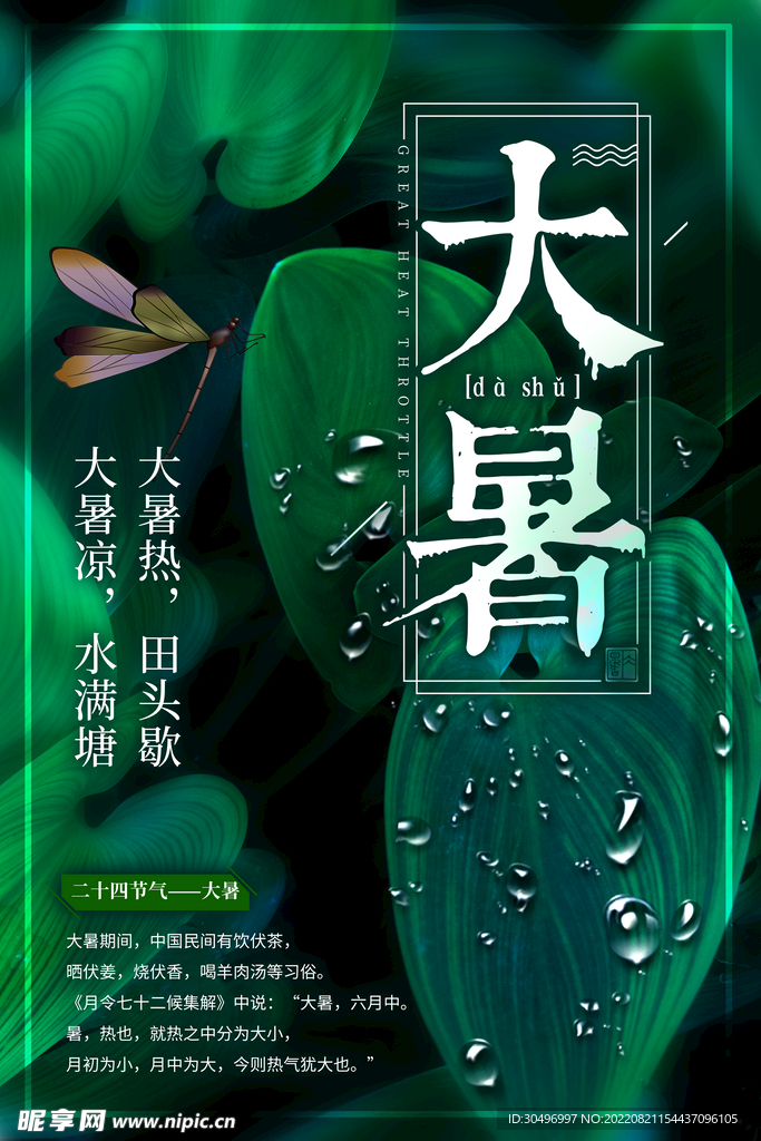 二十四节气大暑海报
