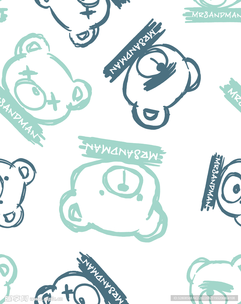 大牌卡通熊 爆款印花