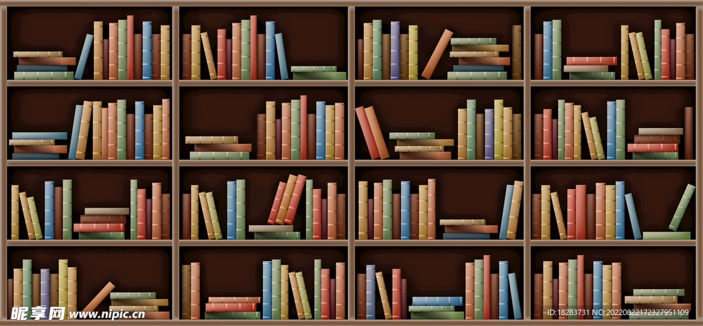 图书馆书架书籍素材
