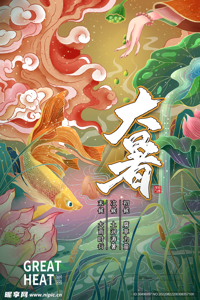 二十四节气大暑海报