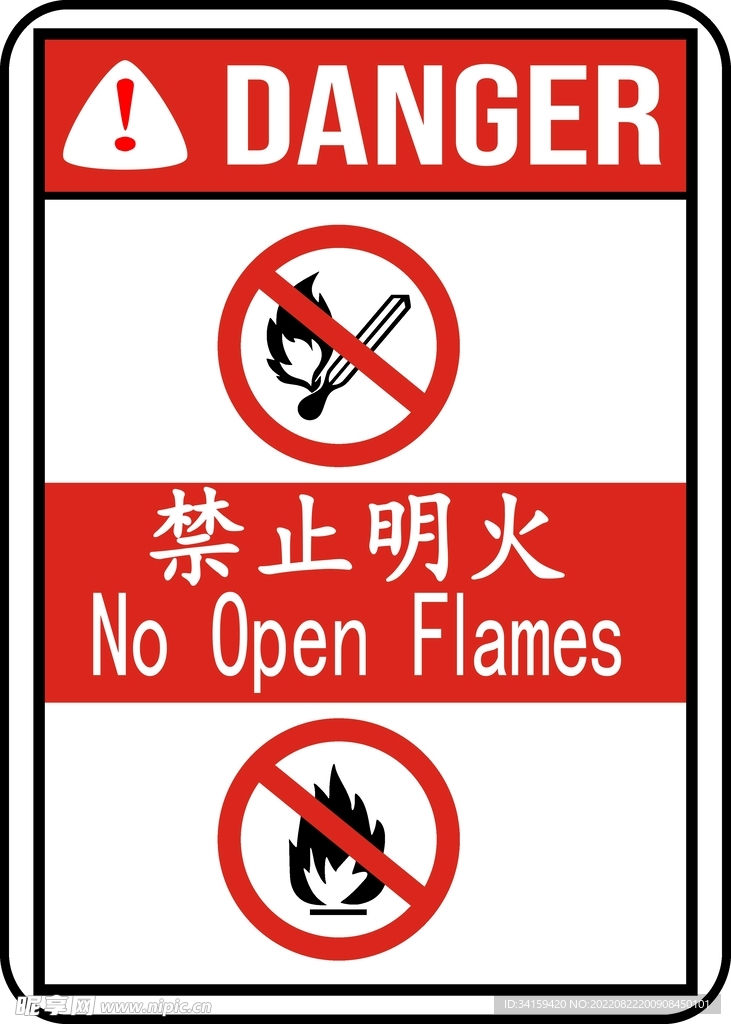 禁止明火安全警示牌