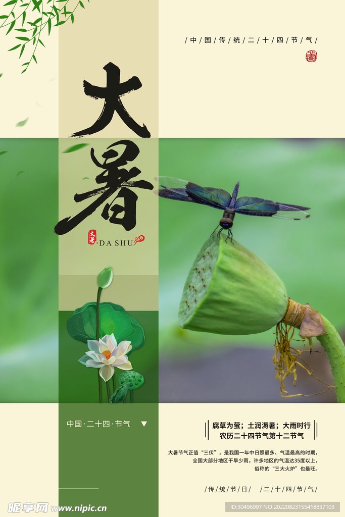 二十四节气大暑海报
