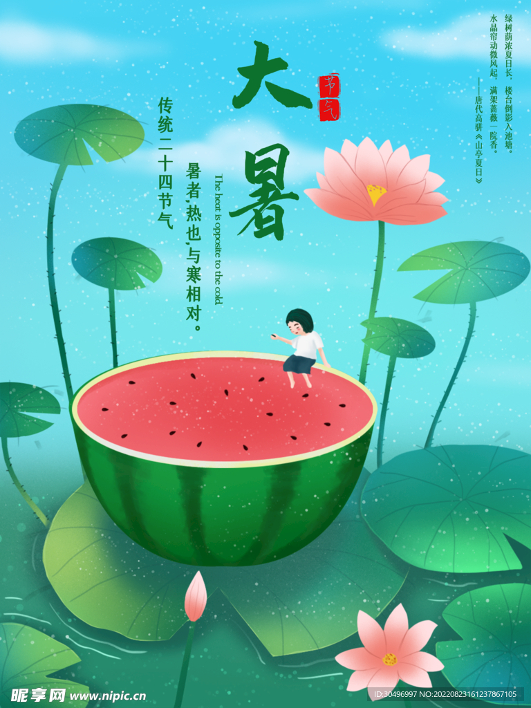 二十四节气大暑海报