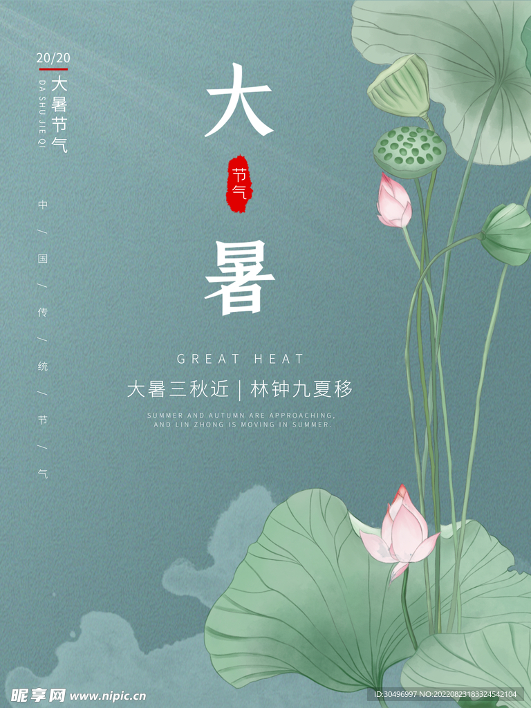 二十四节气大暑海报