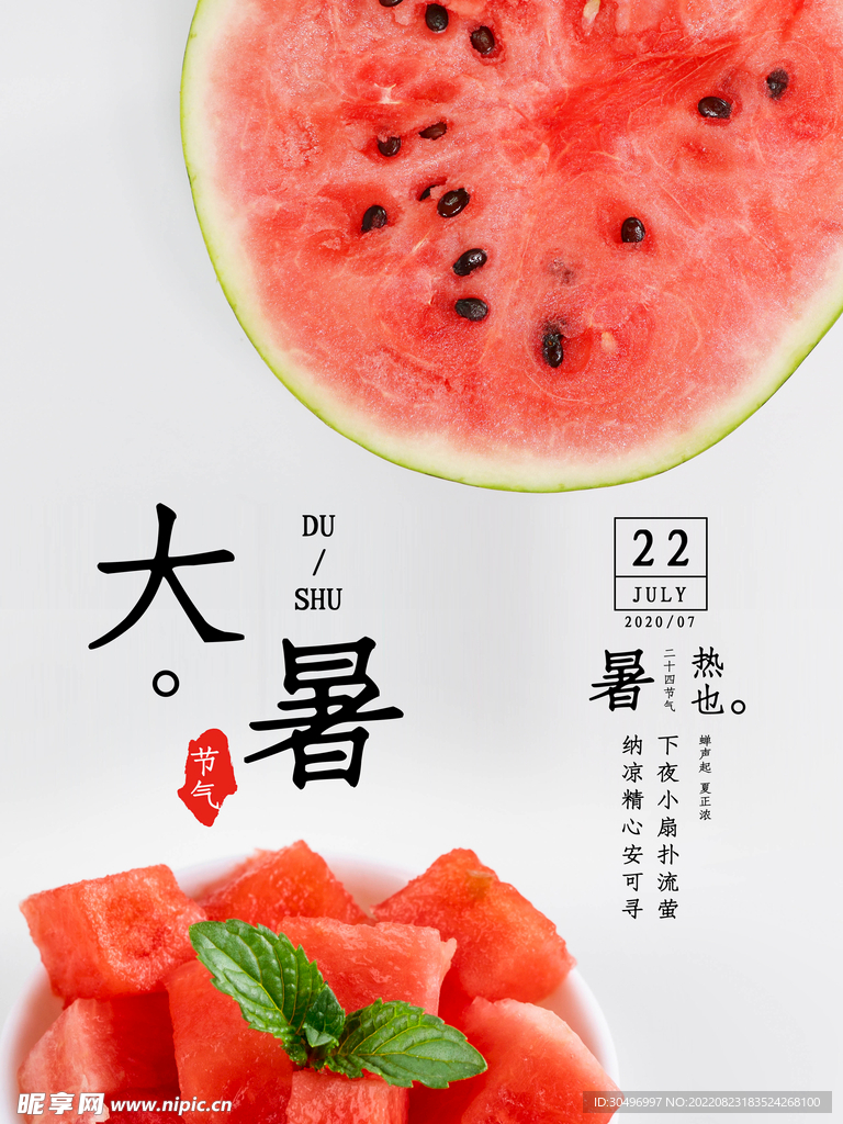 二十四节气大暑海报 