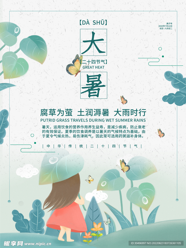 二十四节气大暑海报