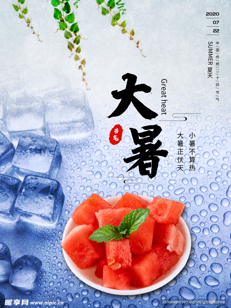 二十四节气大暑海报