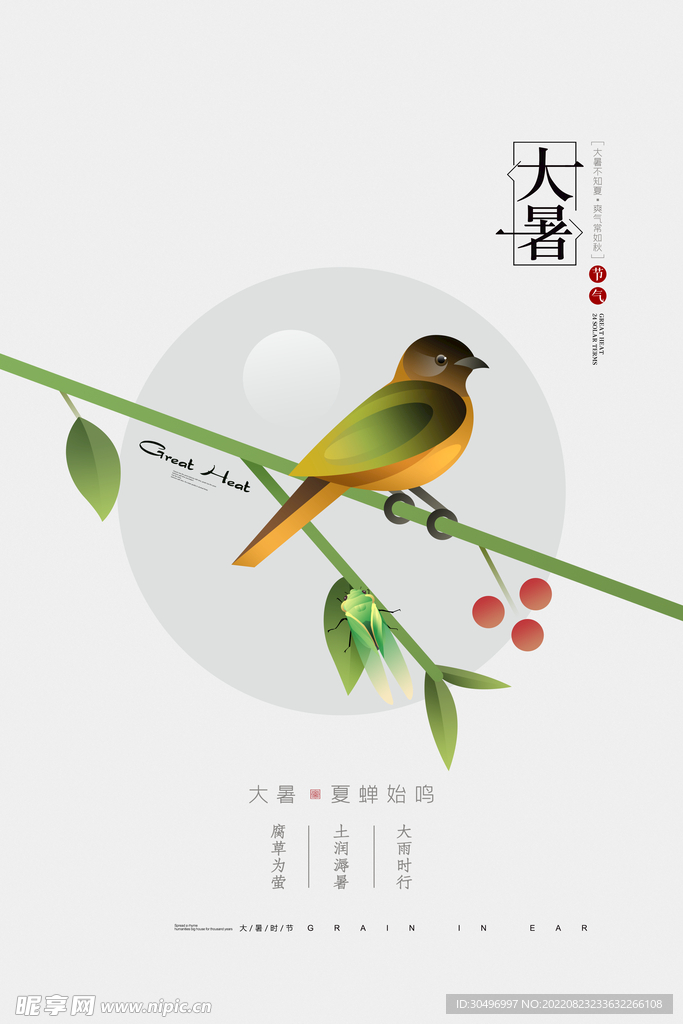 二十四节气大暑海报