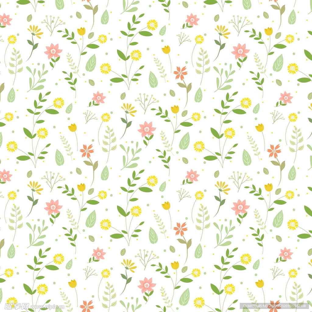 抽象艺术手绘小碎花