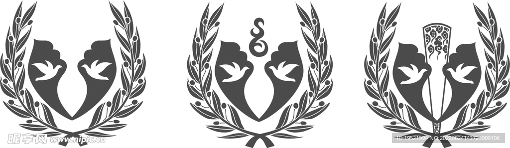 花瓣和平鸽橄榄枝