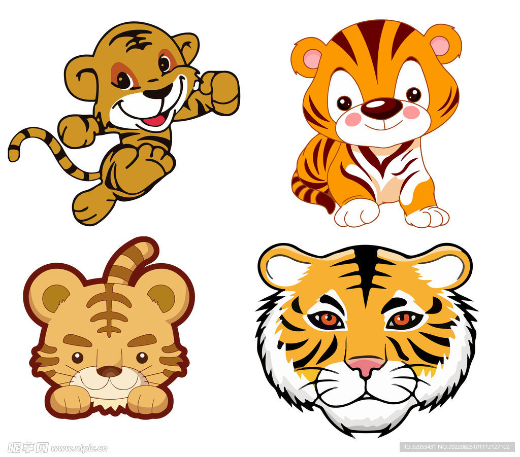 卡通老虎矢量