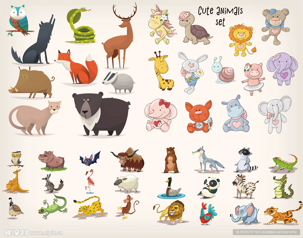 卡通动物矢量素材