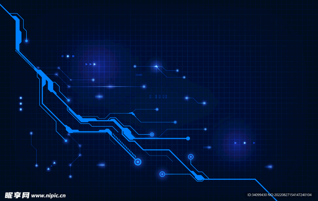 ai矢量蓝色科技电子背景