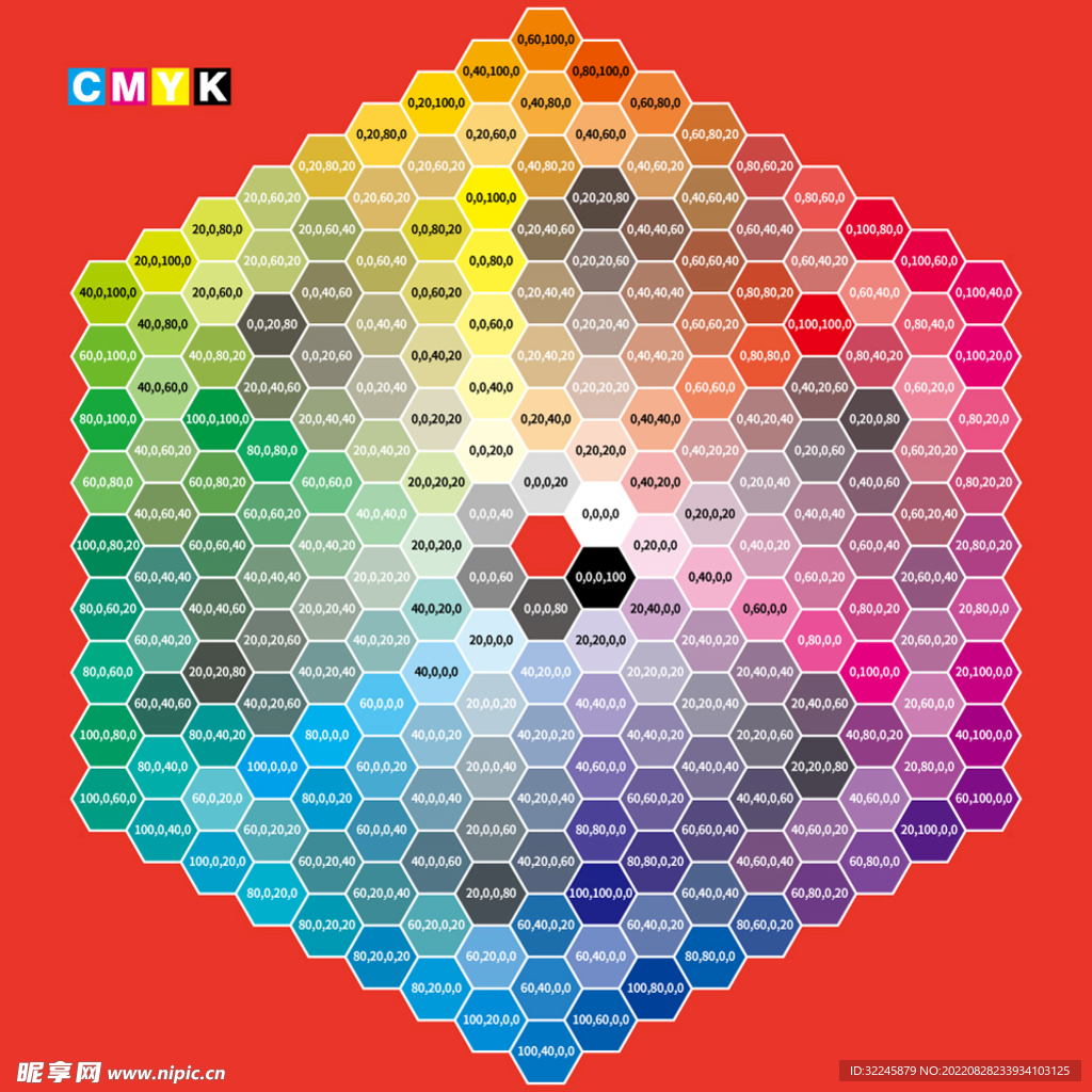 CMYK多边形色值卡