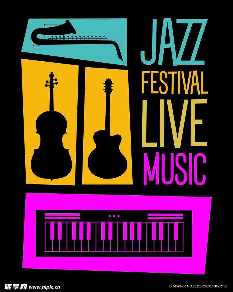 ai矢量时尚爵士乐背景