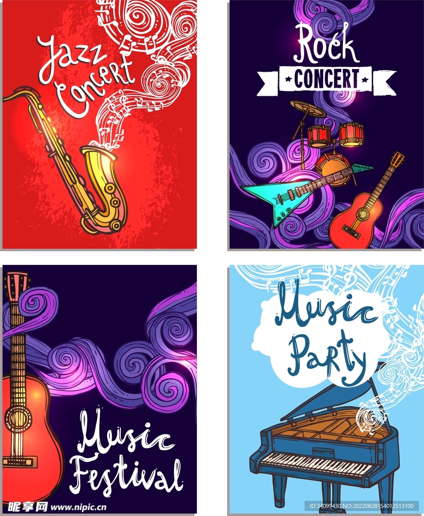 ai矢量摇滚乐爵士乐背景