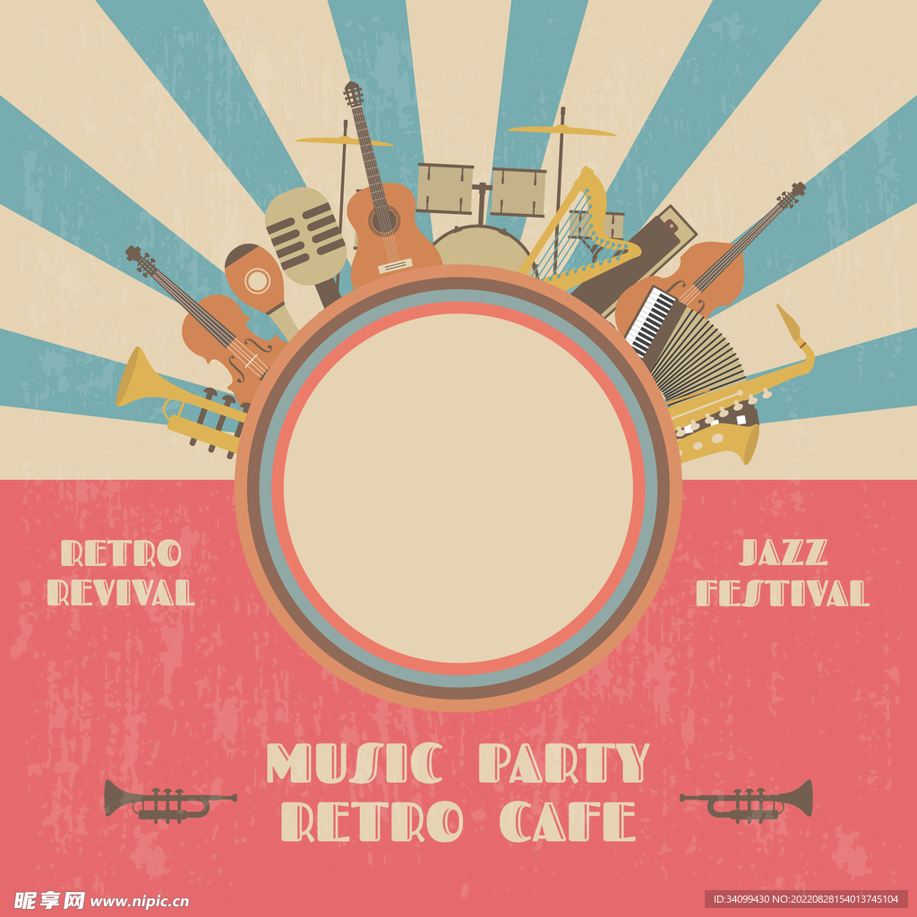 ai矢量波普风爵士乐背景