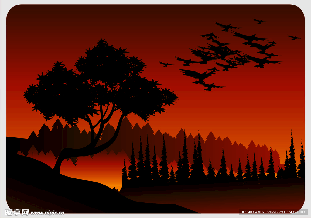 ai矢量森林防火背景