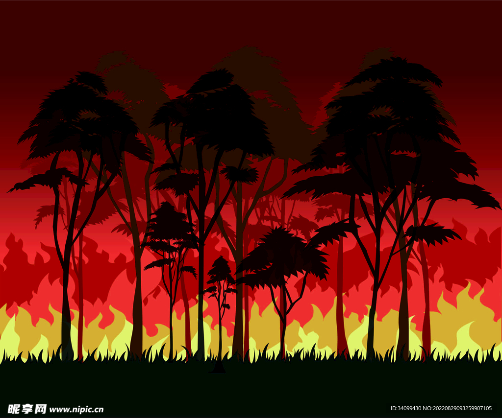 ai矢量森林火灾