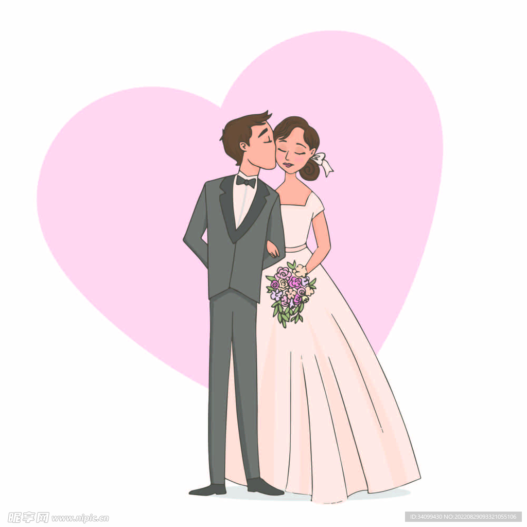 ai矢量婚礼人物