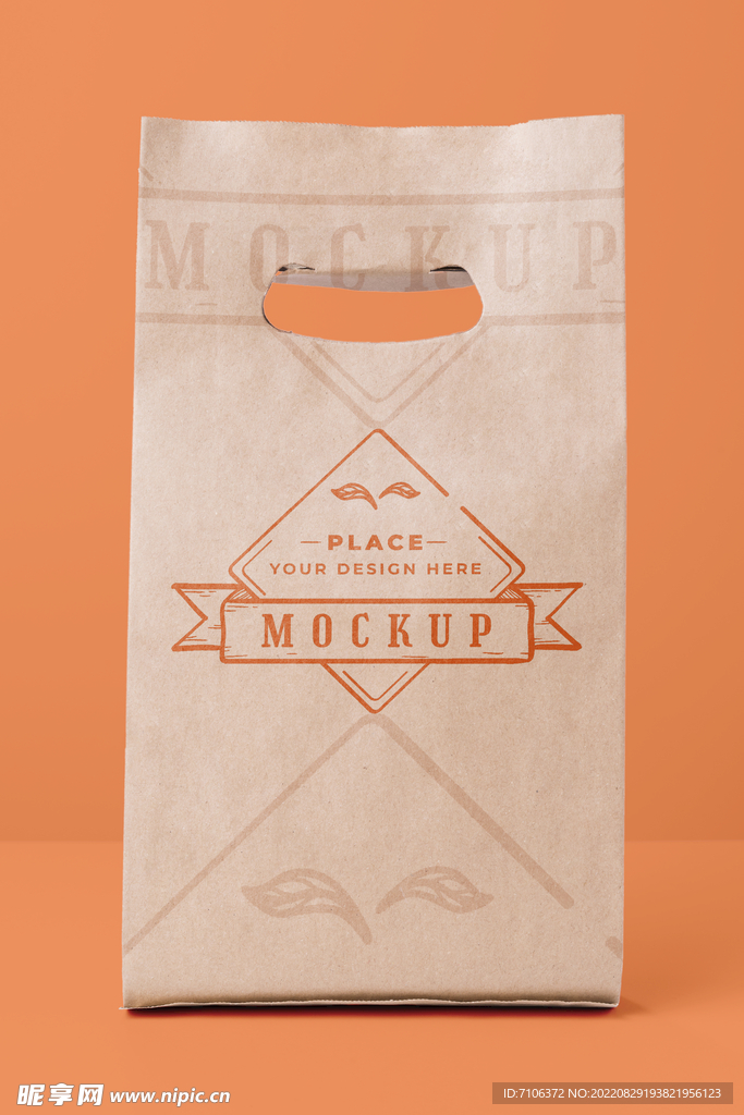 时尚牛皮纸包装袋样机效果图图片