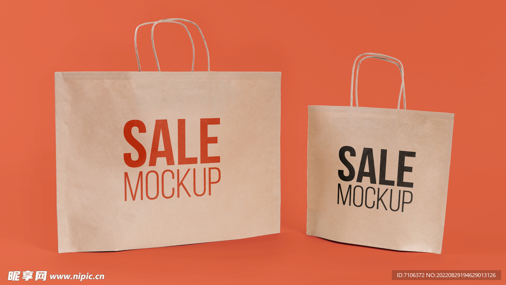 时尚牛皮纸包装袋样机效果图图片