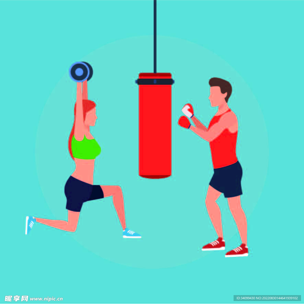 ai矢量健身人物元素