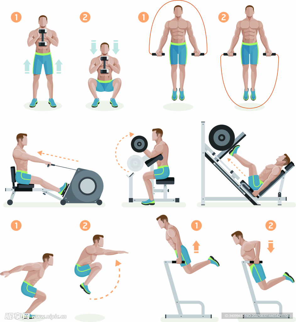 ai矢量健身动作分解