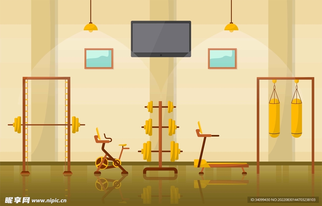 ai矢量健身房插画
