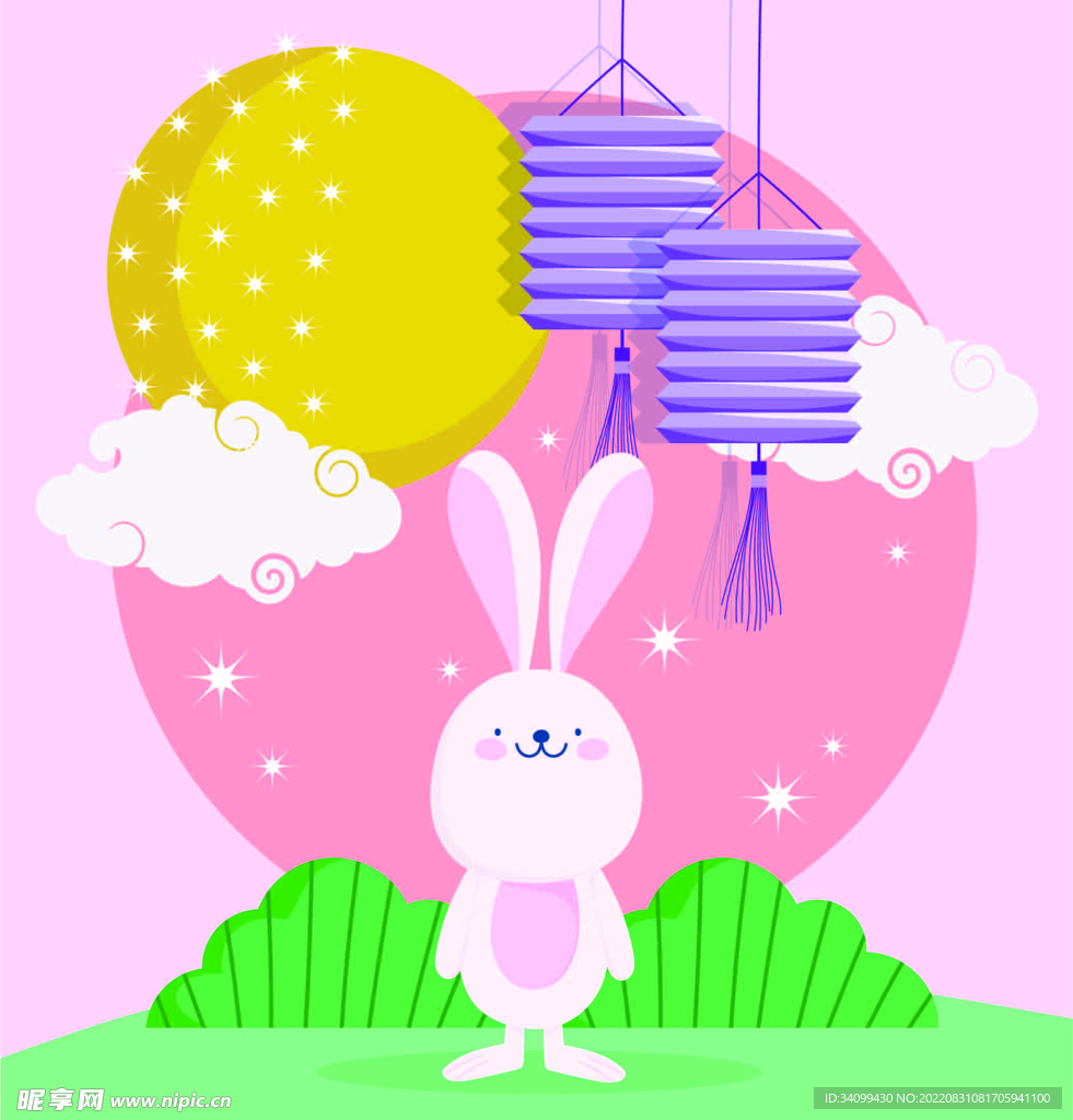 ai矢量卡通中秋背景