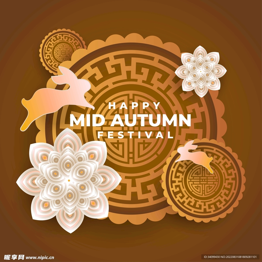 ai矢量轻奢中秋背景
