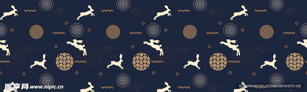 ai矢量轻奢黑金中秋背景