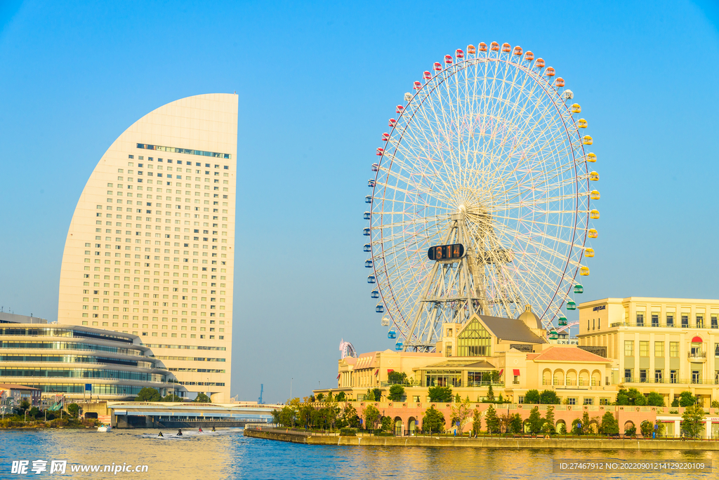 日本都市金融摩天轮建筑摄影