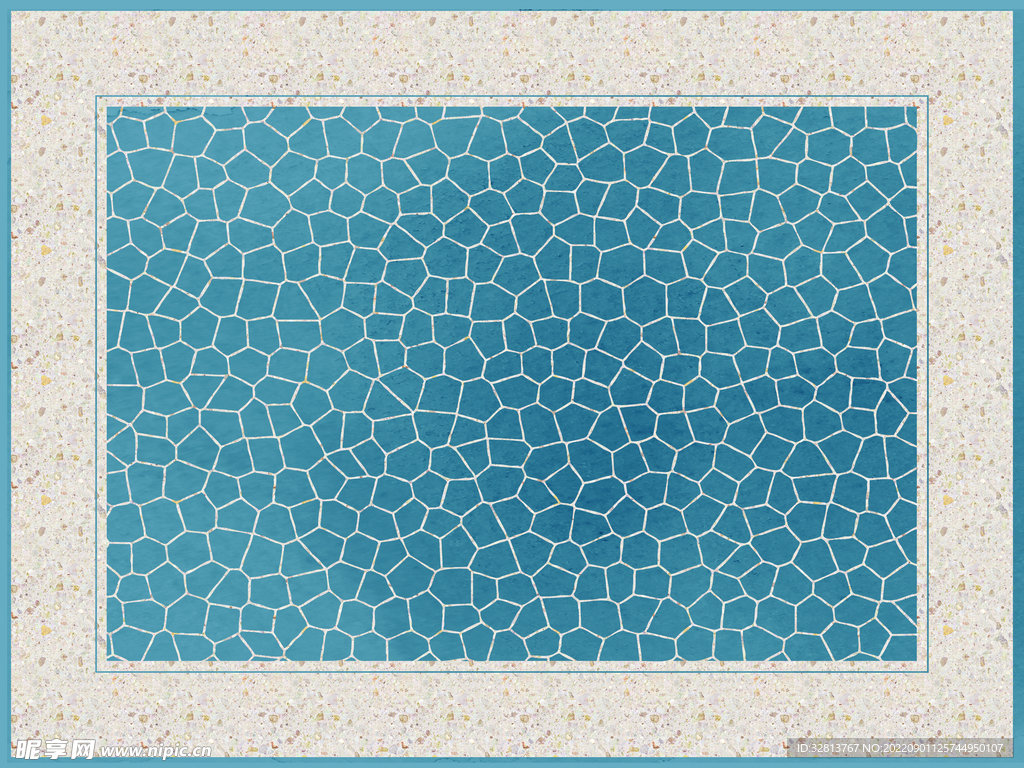 渐变蓝水磨石地垫