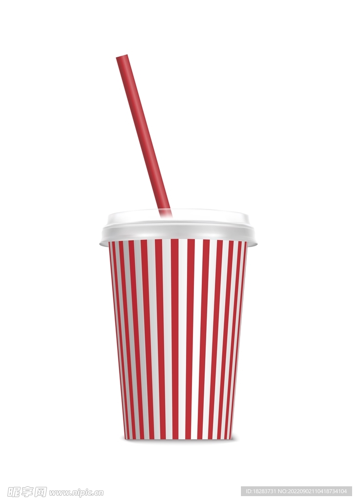 插入吸管的可乐杯子素材