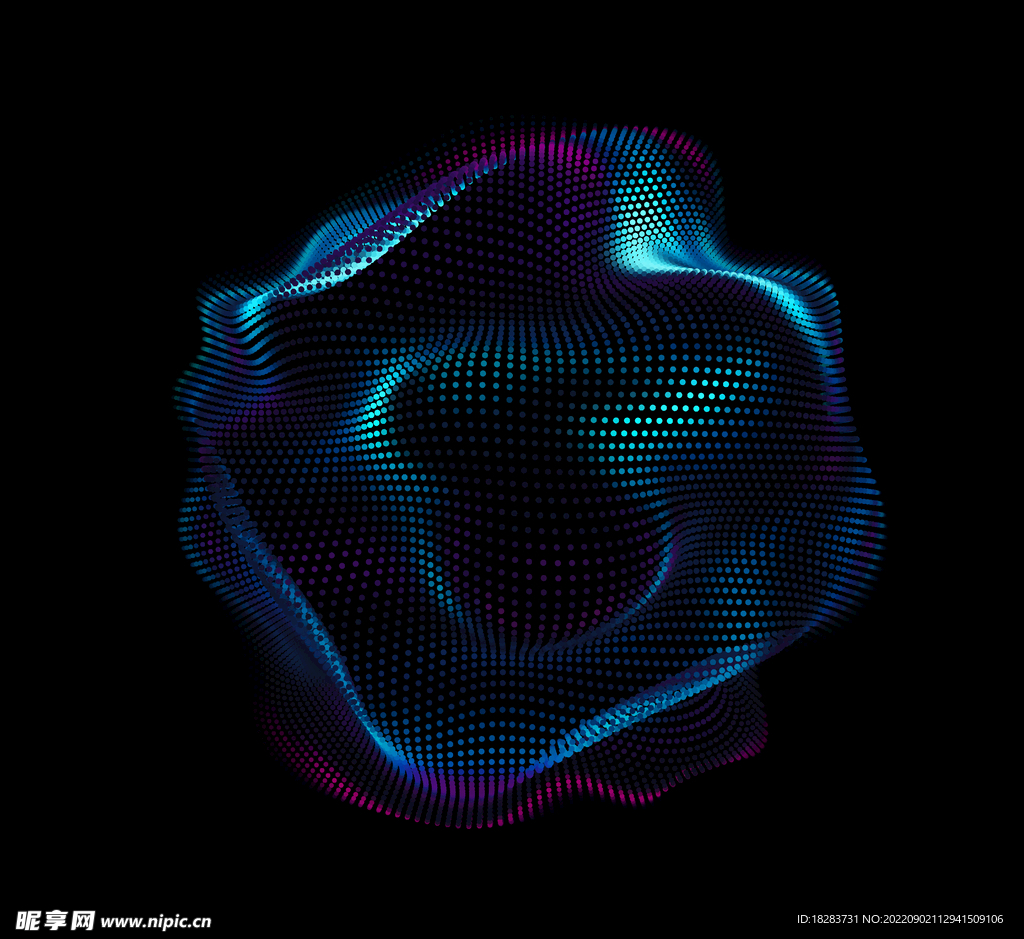 蓝色抽象粒子素材