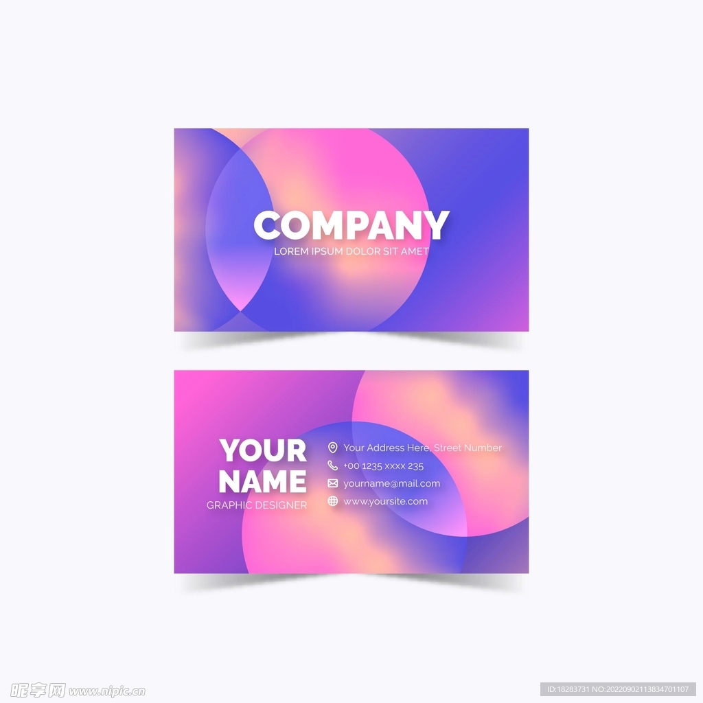 时尚色彩渐变名片素材