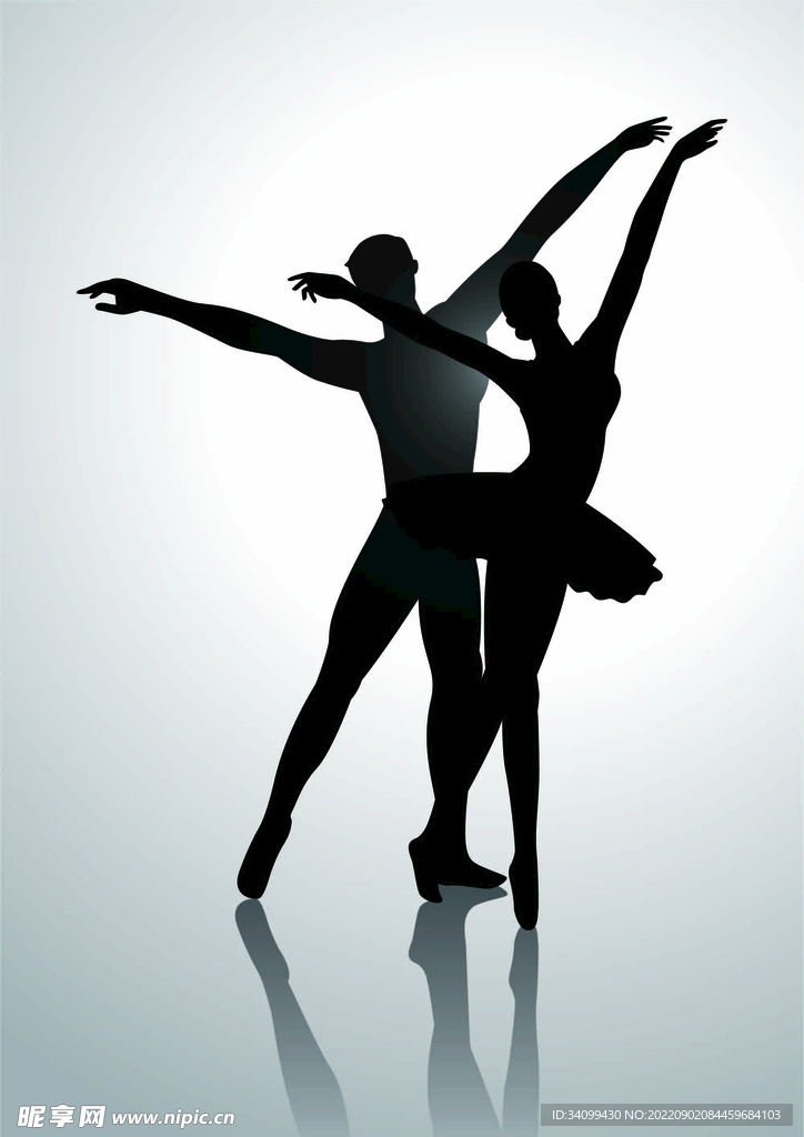 ai矢量芭蕾舞剪影