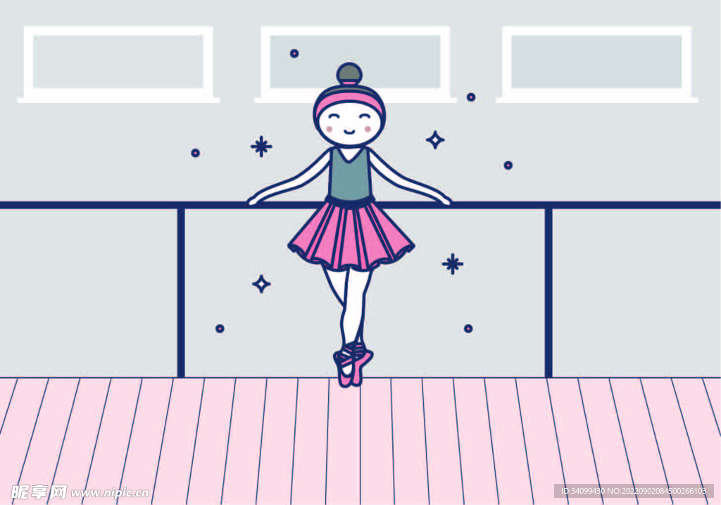 ai矢量儿童芭蕾舞