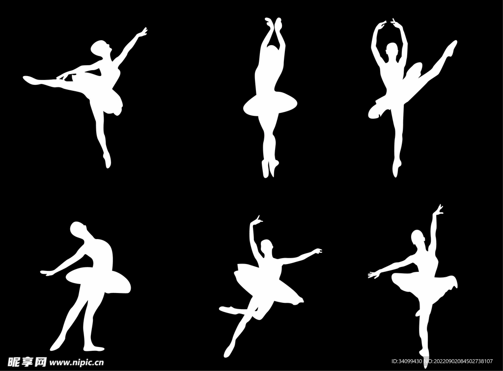 ai矢量芭蕾动作合集