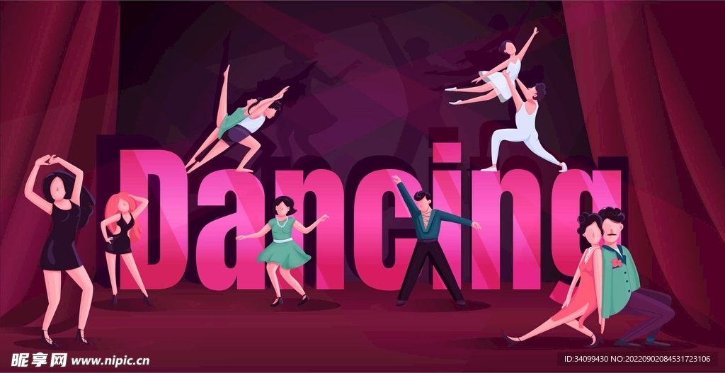 ai矢量舞蹈背景